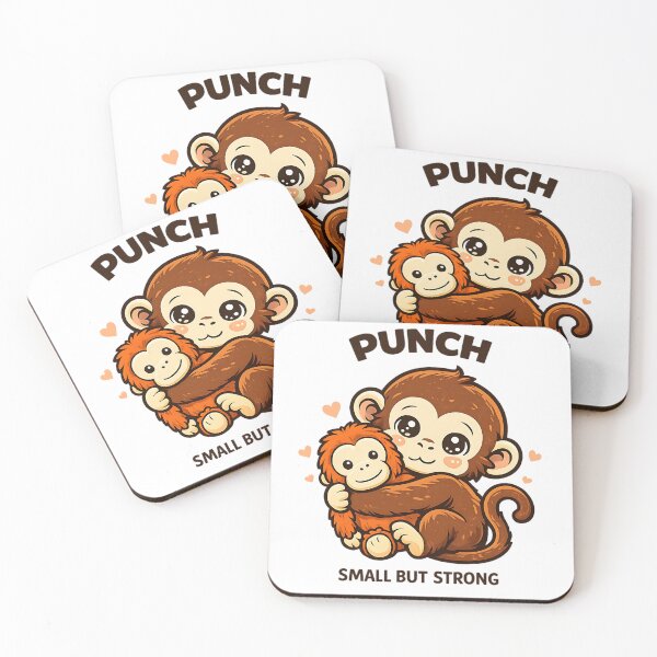 Item preview, Punch The Monkey Hugging Plushie Cute Kawaii designed and sold by Thread-Riot.
