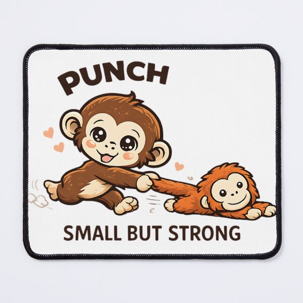 Item preview, Punch The Monkey Tugging Plushie Cute Cartoon Illustration Wholesome Kawaii Energy designed and sold by Thread-Riot.
