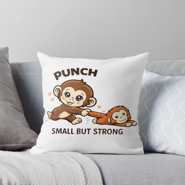 Item preview, Punch The Monkey Tugging Plushie Cute Cartoon Illustration Wholesome Kawaii Energy designed and sold by Thread-Riot.