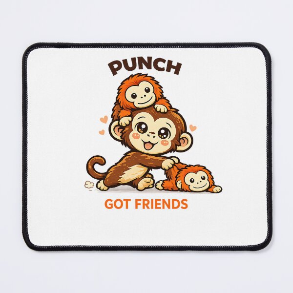 Item preview, Punch The Monkey Friends Cartoon Illustration Cute Kawaii Wholesome Energy designed and sold by Thread-Riot.