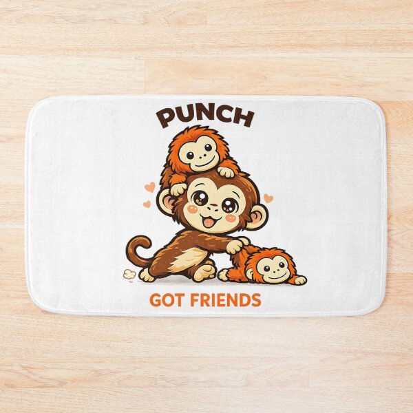 Item preview, Punch The Monkey Friends Cartoon Illustration Cute Kawaii Wholesome Energy designed and sold by Thread-Riot.