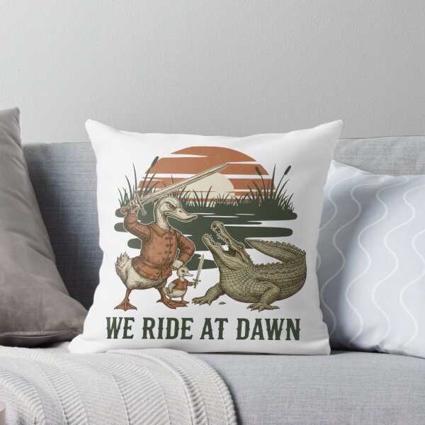Item preview, Vintage Duck Warrior vs Alligator – We Ride At Dawn Rustic Fantasy Art designed and sold by YK SHOP.