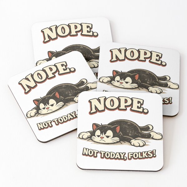 Item preview, Retro Grouchy Tuxedo Cat Nope Not Today Folks designed and sold by akiotatsuo.