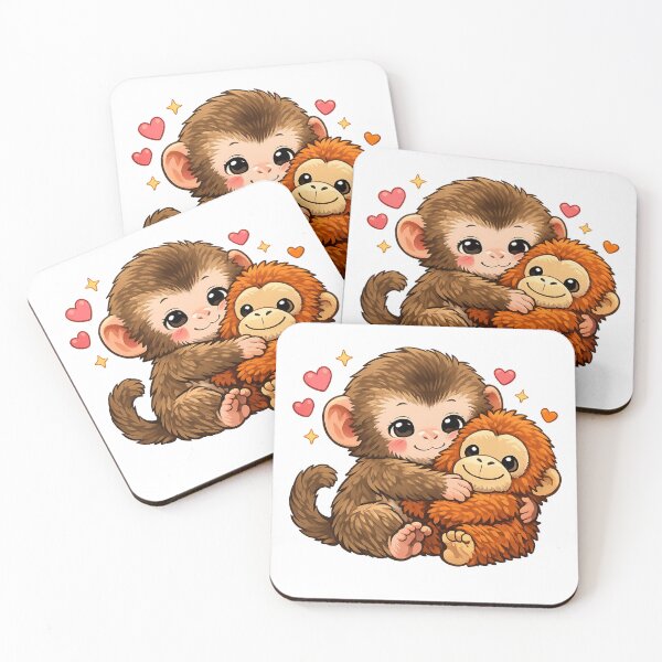 Item preview, Punch the Monkey & His Plush – Cute Kawaii Monkey Design designed and sold by ProDesigns-KM.