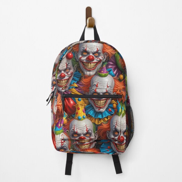 Item preview, Stylized Zombie Crowd Pattern – Creepy Clowns designed and sold by Fabricbella.