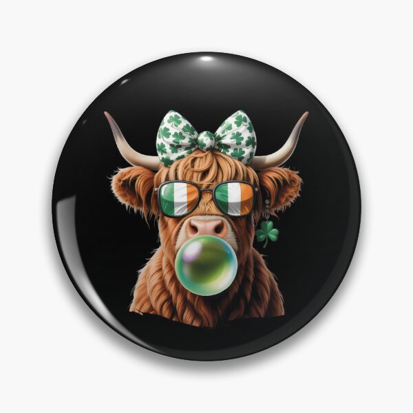 Item preview, St Patricks Day Irish Highland Cow Bubblegum designed and sold by Betsytiptoe.