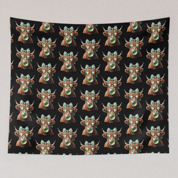 Item preview, St Patricks Day Irish Highland Cow Bubblegum designed and sold by Betsytiptoe.