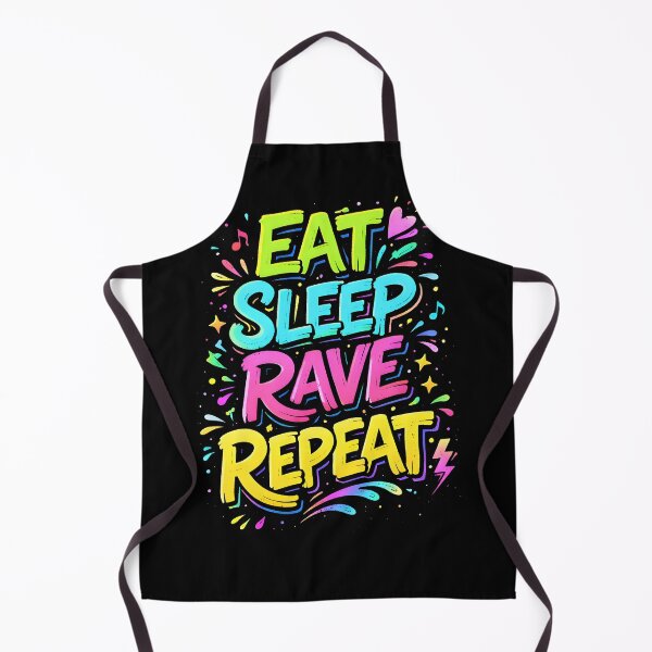 Artikelvorschau, Eat Sleep Rave Repeat Neon Party Grafikdesign entworfen und verkauft von VoidBloom Studio.