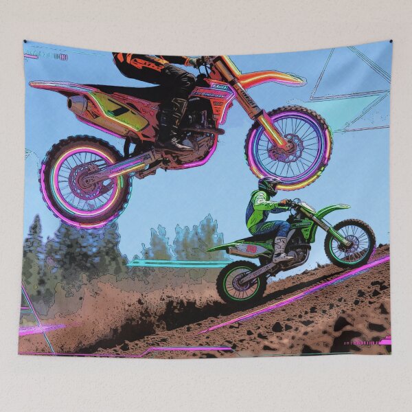 Item preview, Up Hill Battle - Motocross racers designed and sold by NaturePrints.