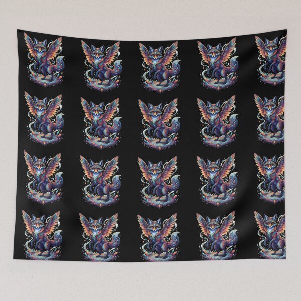 Item preview, Mythical Celestial Fox with Wings and Crystals designed and sold by CrystalVanta.