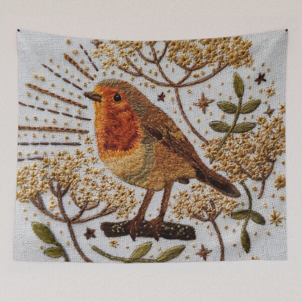 Item preview, Robin Embroidery Art Print – Wall Decor designed and sold by EGurrola.