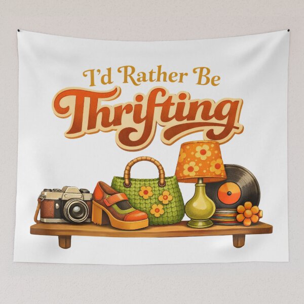 Item preview, I’d Rather Be Thrifting Retro Vintage Aesthetic 70s Design designed and sold by Luvahawb.