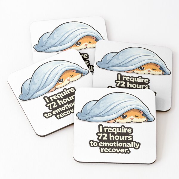 Item preview, Cute Introvert Hamster Under Blanket – “I Require 72 Hours to Emotionally Recover” Funny Social Battery Quote designed and sold by Florarts.