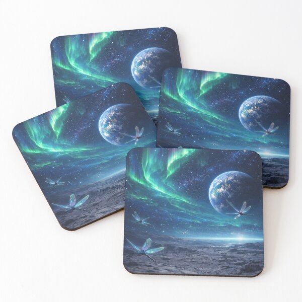 Item preview, Fireflies in the Moon Aesthetic Celestial Dragonfly Nightscape Glow designed and sold by ImaginingNebulae.