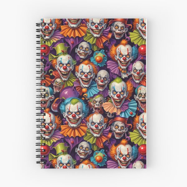 Item preview, Stylized Zombie Crowd Pattern – Creepy Clowns designed and sold by Fabricbella.