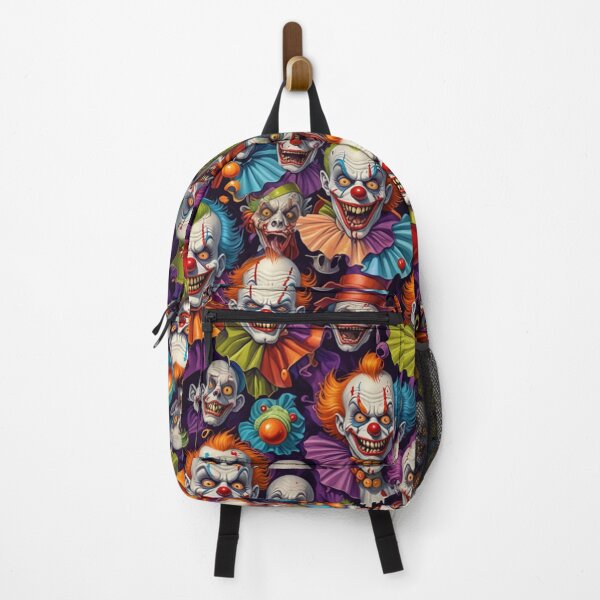 Item preview, Stylized Zombie Crowd Pattern – Creepy Clowns designed and sold by Fabricbella.