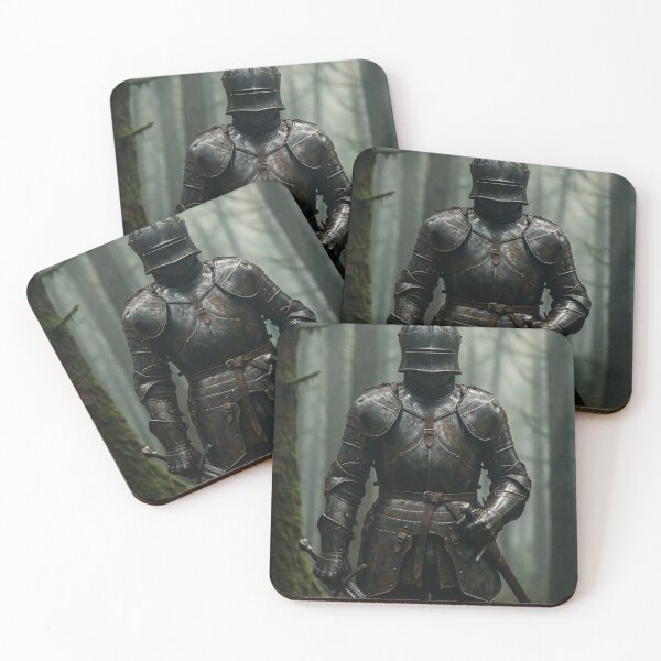 Item preview, Templar Knight with Sword – Realistic Medieval Armor Art designed and sold by NEONOVAX.