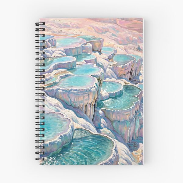 Item preview, Iridescent Pamukkale Thermal Pools in Turkey Painting, Cotton Palace Hot Springs in Türkiye designed and sold by matchakpop.