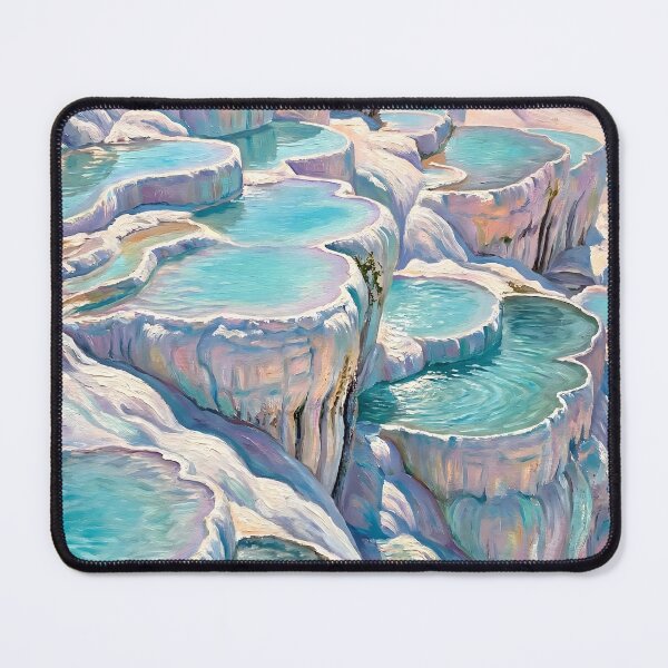 Item preview, Iridescent Pamukkale Thermal Pools in Turkey Painting, Cotton Palace Hot Springs in Türkiye designed and sold by matchakpop.