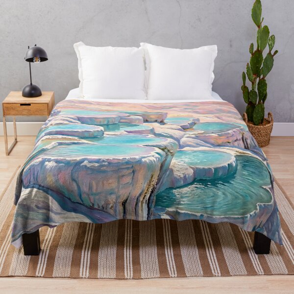 Item preview, Iridescent Pamukkale Thermal Pools in Turkey Painting, Cotton Palace Hot Springs in Türkiye designed and sold by matchakpop.