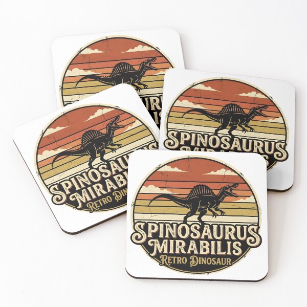 Item preview, Spinosaurus Mirabilis Retro Dinosaur Distressed Sunset Art designed and sold by VGAfanatic.