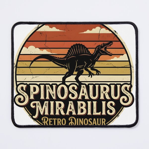 Item preview, Spinosaurus Mirabilis Retro Dinosaur Distressed Sunset Art designed and sold by VGAfanatic.