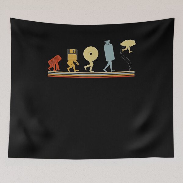 Item preview, Funny Evolution Data Storage Retro Tech Computer Nerd Geeks designed and sold by Goleon12.