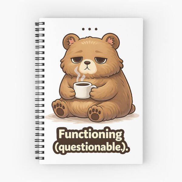 Item preview, Tired Coffee Bear “Functioning (Questionable)” – Funny Caffeine Meme Cute Sleepy Bear Quote designed and sold by Florarts.