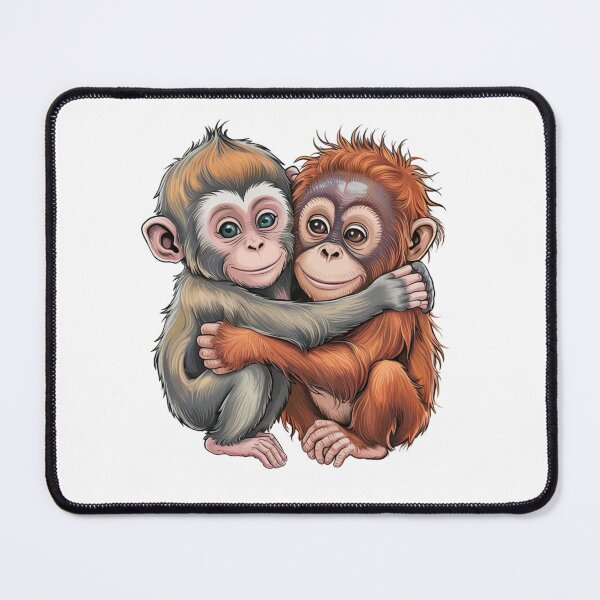 Item preview, Baby Macaque Hugging Plush Funny Monkey Push designed and sold by ZACK ART.