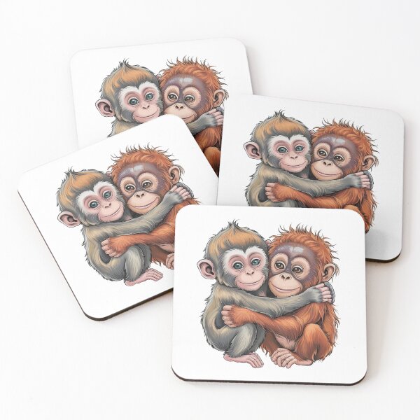 Item preview, Baby Macaque Hugging Plush Funny Monkey Push designed and sold by ZACK ART.