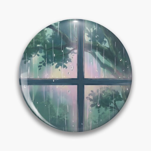 Item preview, Cozy Rainy Window Illustration Cottagecore Nature Wall Art designed and sold by matchakpop.