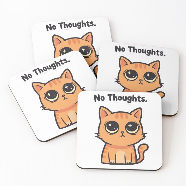 Item preview, No Thoughts - Cute Cat designed and sold by artaipix.