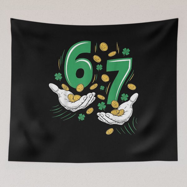 Item preview, Six Seven Meme 67 Hands Funny St Patrick's Day Shamrocks designed and sold by Goleon12.