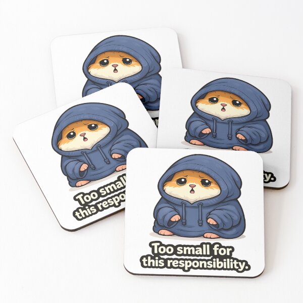 Item preview, Cute Hamster “Too Small for This Responsibility” – Funny Overwhelmed Adulting Meme Kawaii Hoodie Hamster designed and sold by Florarts.