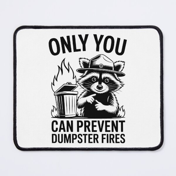 Item preview, Only You Can Prevent Dumpster Fires – Trash Panda Funny Raccoon Humor designed and sold by SEBANOX.