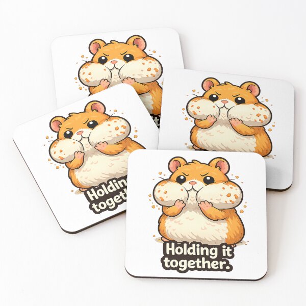 Item preview, Cute Hamster “Holding It Together” – Funny Stressed But Coping Meme Kawaii Determined Hamster designed and sold by Florarts.