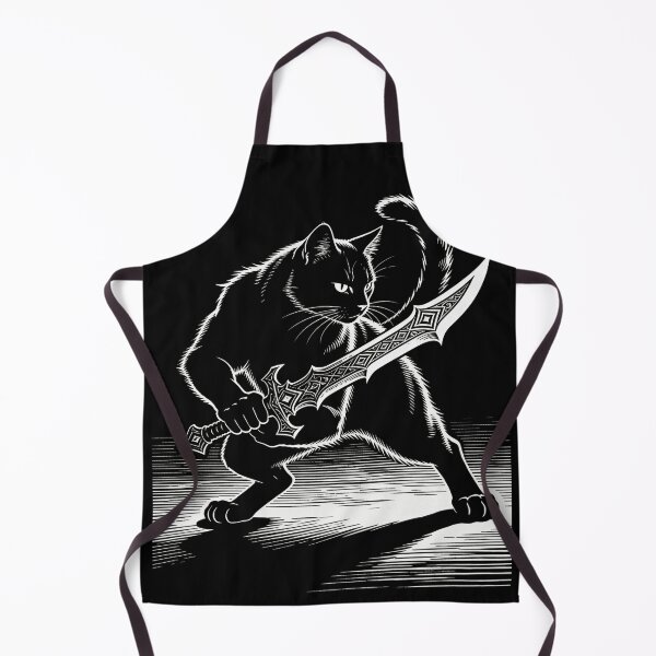 Item preview, Shadow Duel Cat – Dramatic Medieval Engraving Art designed and sold by CatVibesStudio.