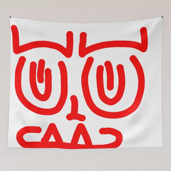 Item preview, Bold Red Abstract Face – Modern Tribal Street Art Graphic designed and sold by felipemaldonadoart.