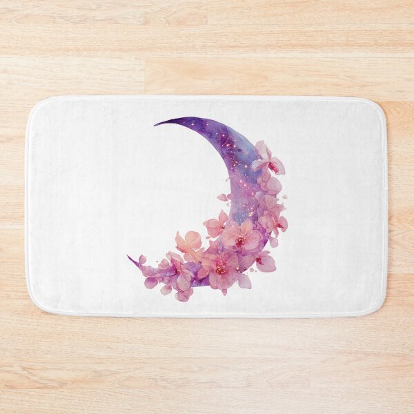 Item preview, Floral Crescent Moon – Pink Galaxy Watercolor Aesthetic Design designed and sold by MoonSoul Studio.