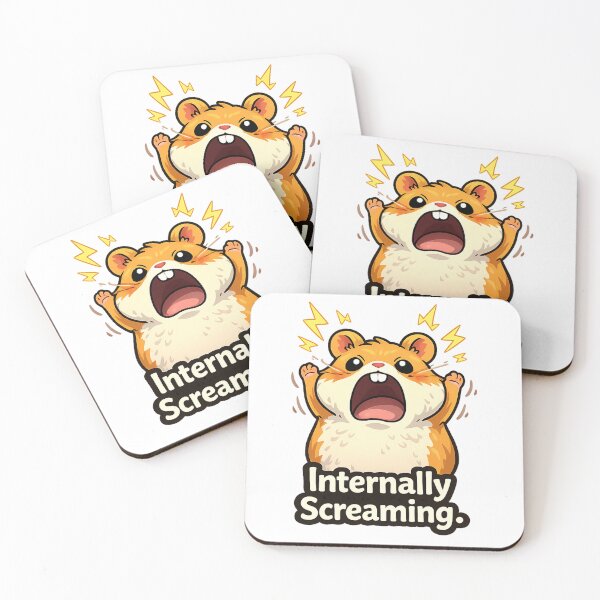 Item preview, Cute Hamster “Internally Screaming” – Funny Anxiety Meme Stressed Kawaii Hamster Quote designed and sold by Florarts.