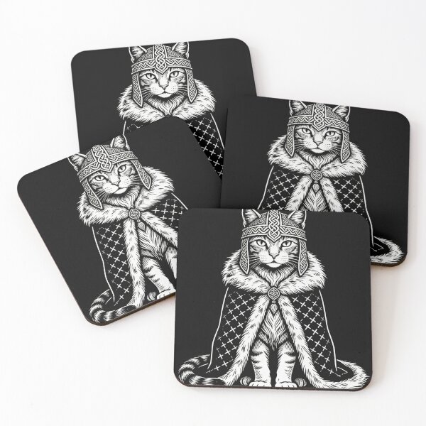 Item preview, Majestic Seated Cat – Medieval Engraving Illustration designed and sold by CatVibesStudio.