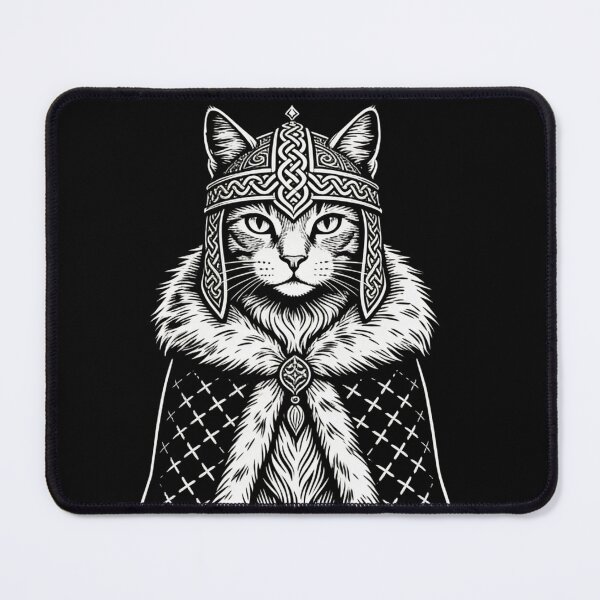 Item preview, Majestic Seated Cat – Medieval Engraving Illustration designed and sold by CatVibesStudio.