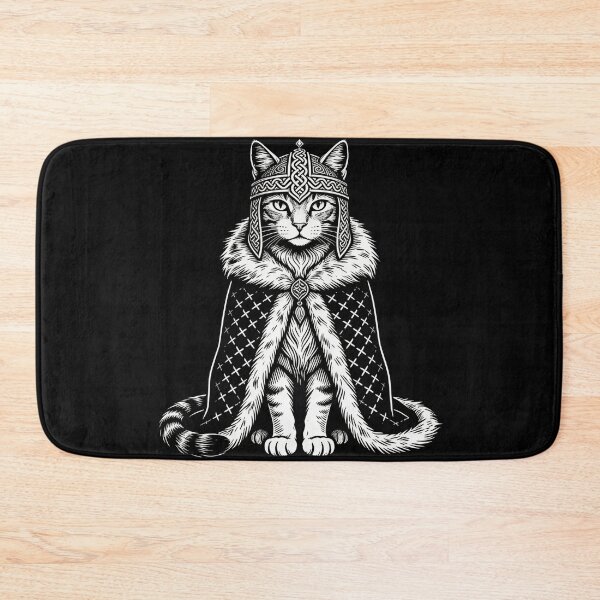 Item preview, Majestic Seated Cat – Medieval Engraving Illustration designed and sold by CatVibesStudio.