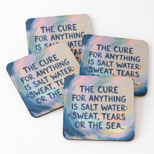 Item preview, The Cure for Anything Is Salt Water Ocean Quote Art designed and sold by matchakpop.