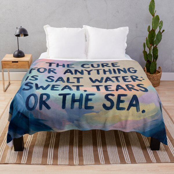 Item preview, The Cure for Anything Is Salt Water Ocean Quote Art designed and sold by matchakpop.