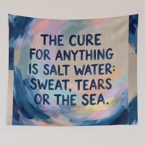 Item preview, The Cure for Anything Is Salt Water Ocean Quote Art designed and sold by matchakpop.