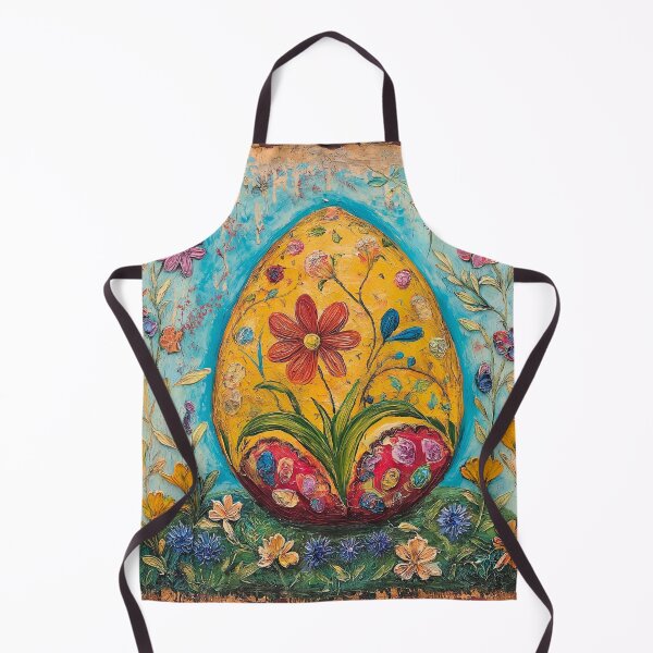 Item preview, Folk Art Easter Egg Floral Yellow designed and sold by TheBohemianLark.