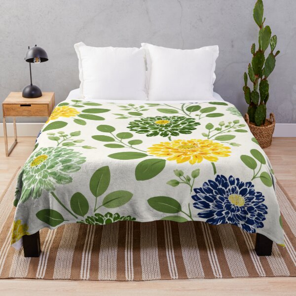 Item preview, Chrysanthemum With Fresh Eucalyptus on White Pattern designed and sold by scicilysimonee.