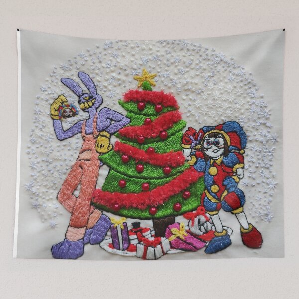 Item preview, Our First Christmas! Embroidery inspired art  designed and sold by EGurrola.