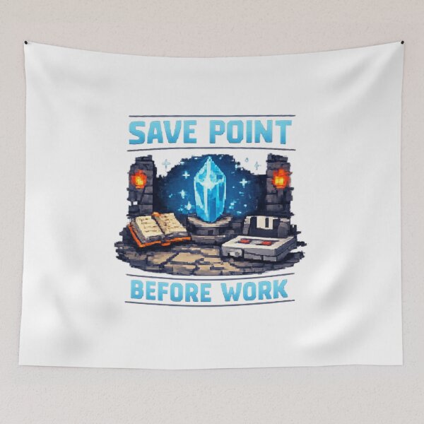 Item preview, Real Life Needs a Save Crystal — Retro RPG Pixel Art Adulting Humor designed and sold by HubCreates.